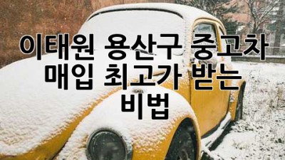 이태원 용산구 중고차 매입, 최고가 받는 비법 💰✨